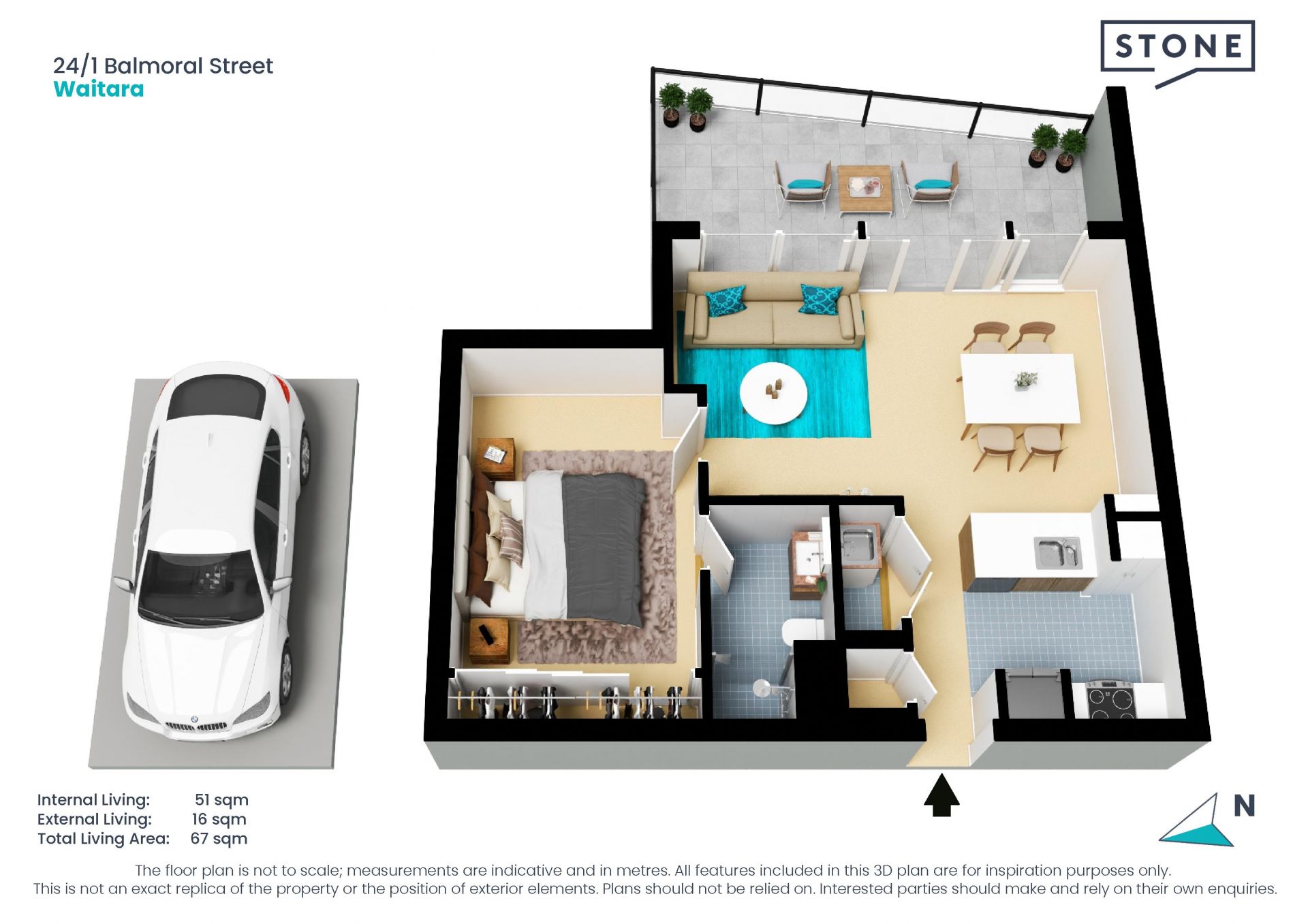 Bright & Private apartment