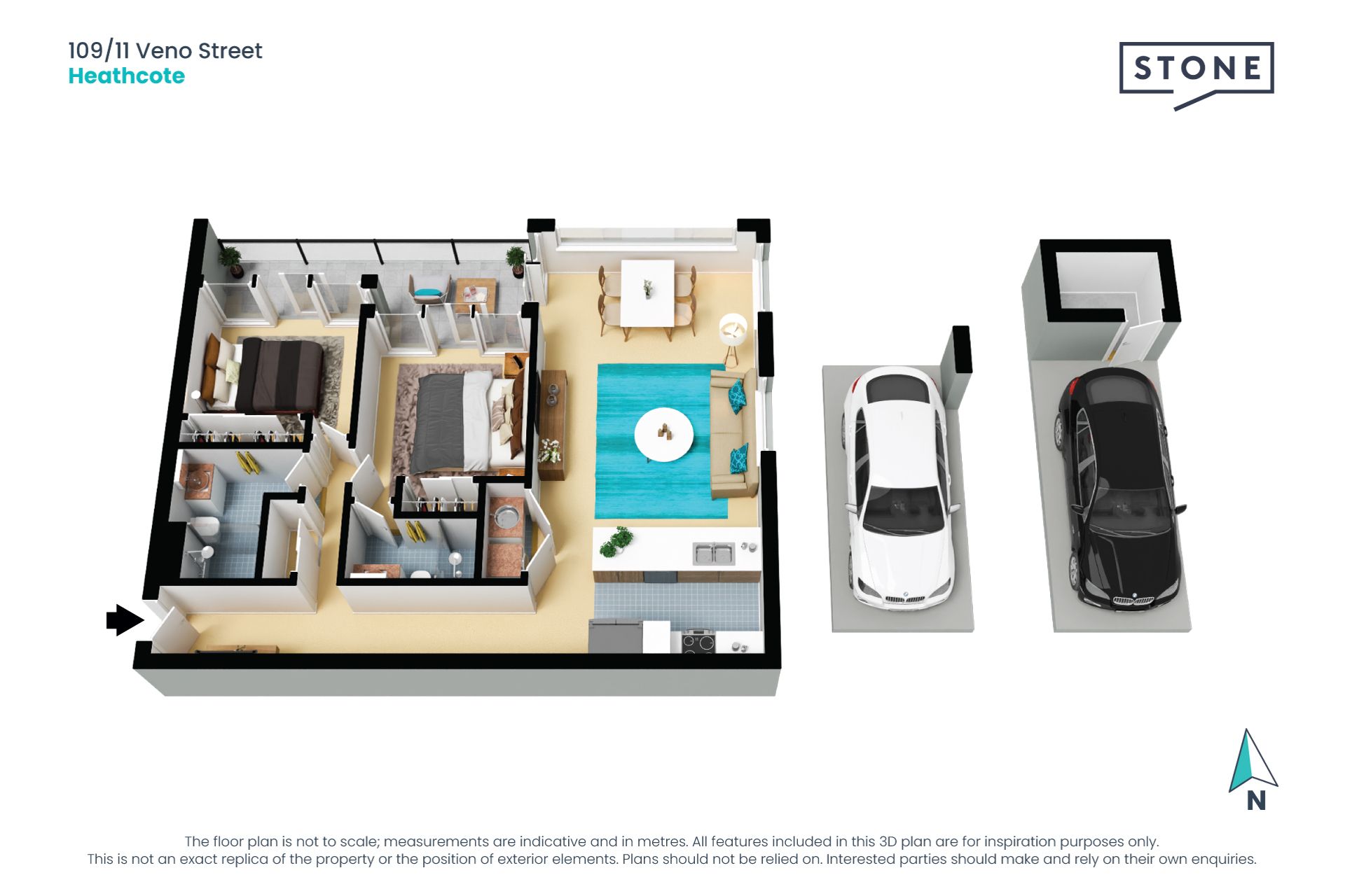 Modern, light-filled apartment in convenient location