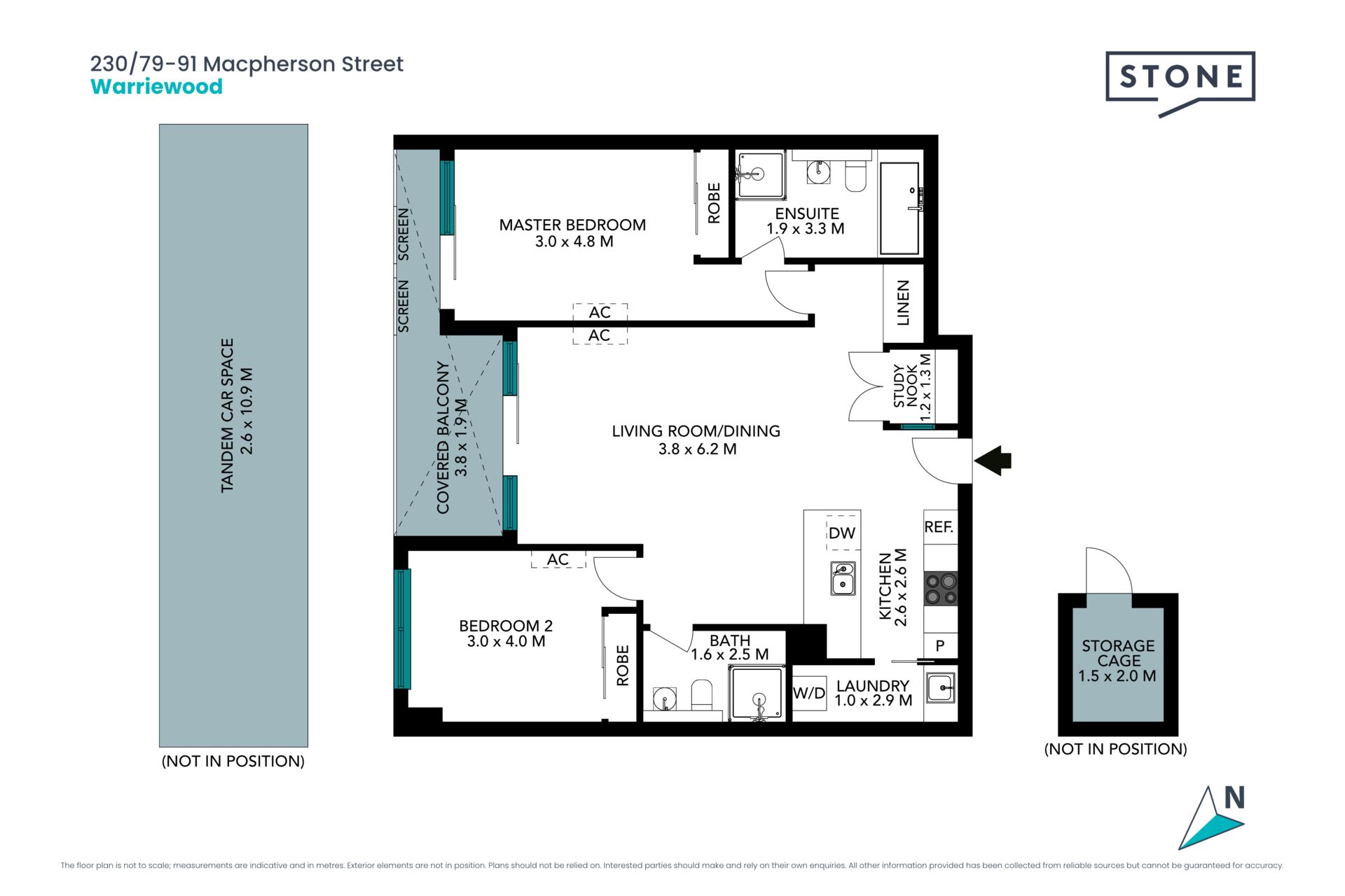 Bright and airy apartment with home office and North-Easterly aspect