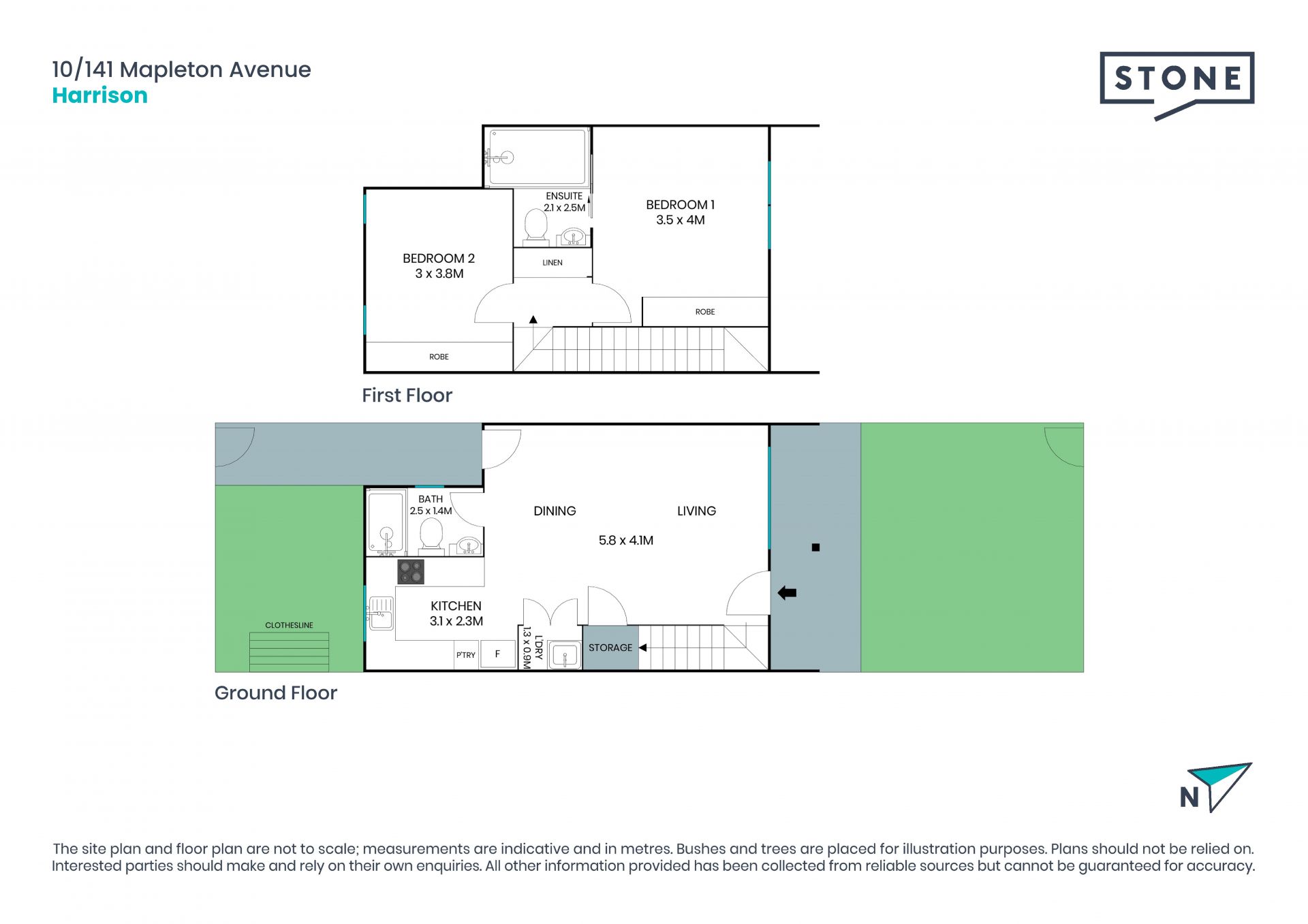 A centralised two-bedroom townhouse with two car spaces.