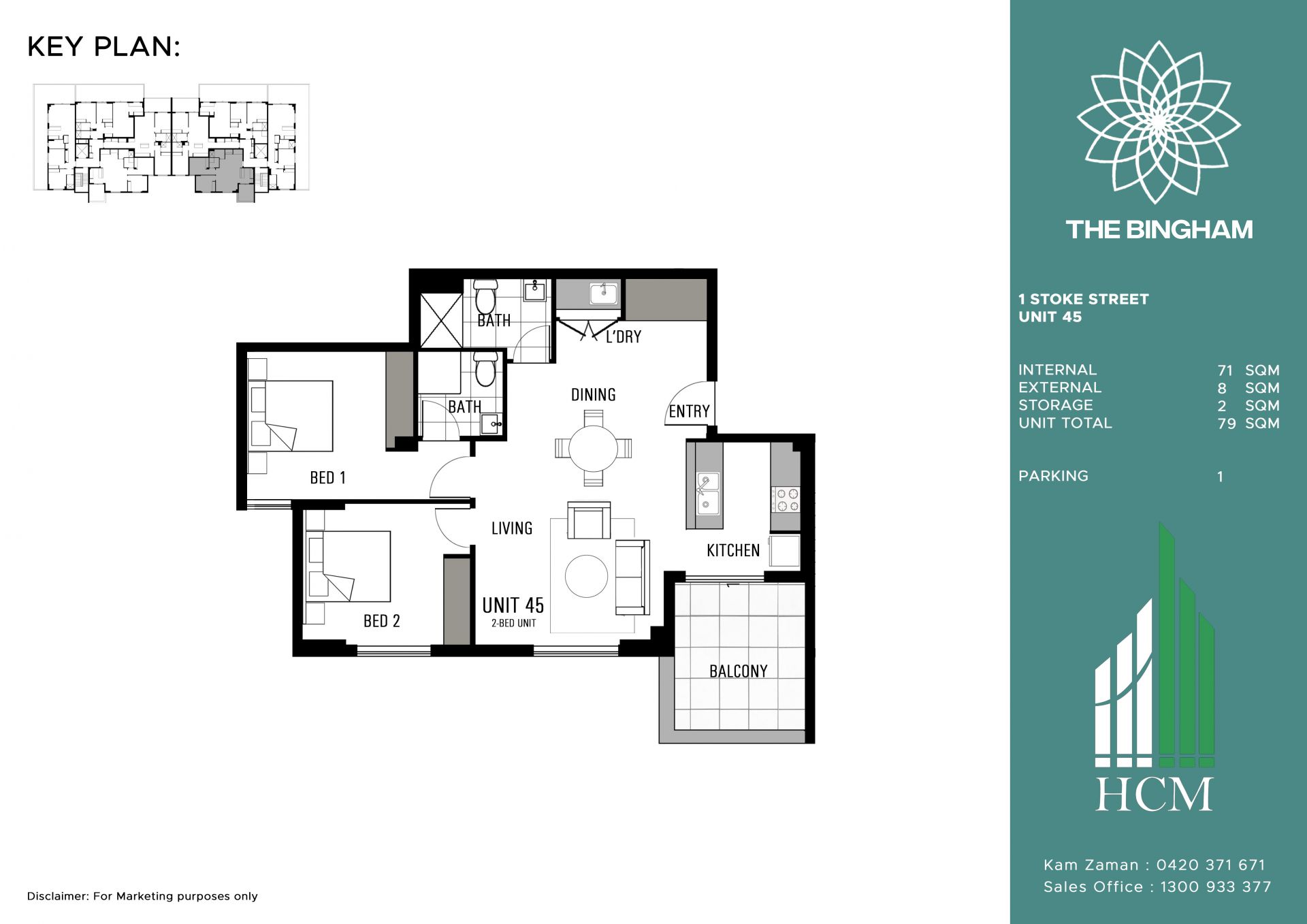 Stylishly appointed 2-bedroom apartments at The Bingham
